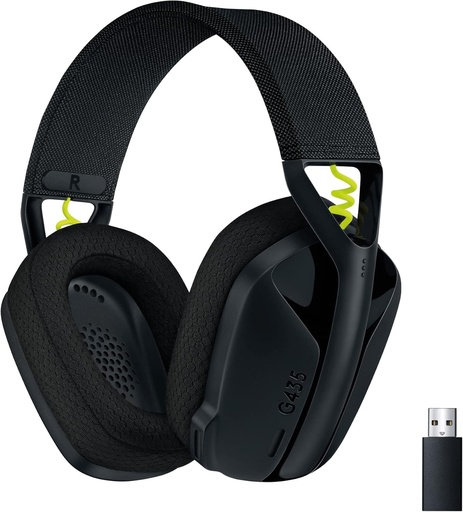 Căști de gaming wireless Logitech G G435 LIGHTSPEED cu Bluetooth - Căști ușoare, supraauriculare, microfoane încorporate, Dolby Atmos, PC, PS4, PS5, Nintendo Switch/Switch 2, mobil - Negre