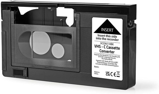 Convertor VHS Nedis - Conversie: VHS-C în VHS - Plug and Play - Negru