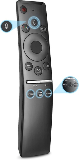 Telecomandă vocală universală compatibilă cu televizoarele inteligente Samsung, telecomandă de schimb pentru toate televizoarele inteligente Samsung QLED LED LCD 8K 4K cu cadru curbat din 2018-2023 și funcție vocală