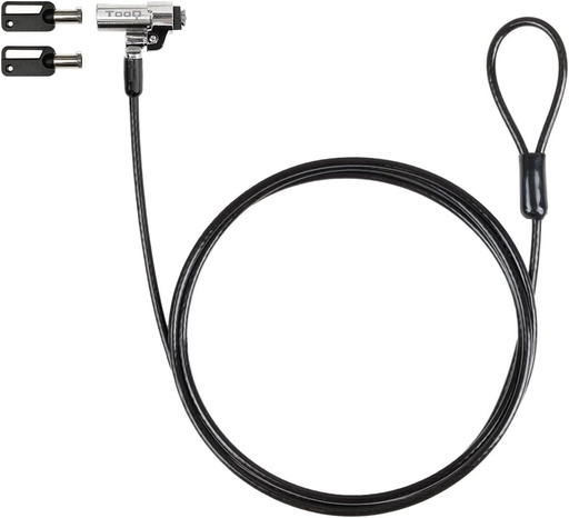 TOOQ TQCLKC0045-G - Cablu de securitate tip Nano cu cheie pentru laptopuri, 1,5 metri, gri închis