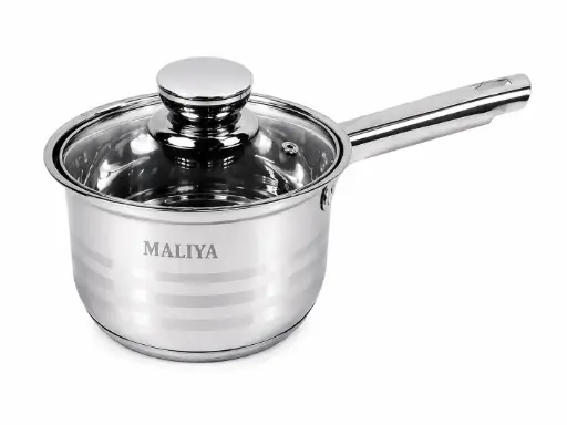 Cratita Maliya Premium Saucepan Inox 16 cm - Cratita cu maner si capac, compatibila cu toate tipurile de suprafete de gatit