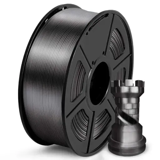  Filament imprimanta 3D PLA+ Silk Black 1.75mm 1KG