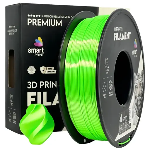 Filament imprimanta 3D Silk PLA Green - Smart Print 1.75mm 1KG