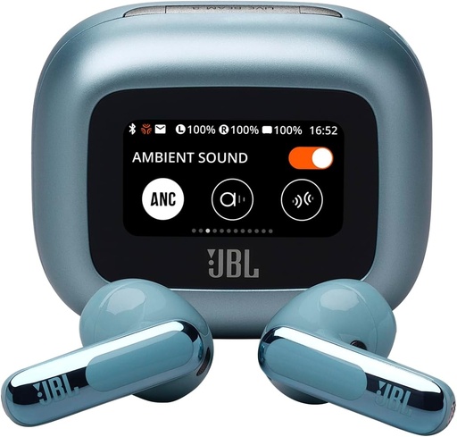 Căști Wireless JBL Live Flex, True Wireless, Anulare Adaptivă Zgomot, 50 Ore Autonomie, Audio Hi-Res, Albastru