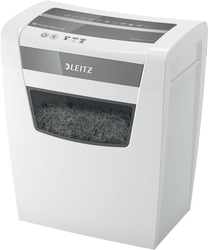 Leitz IQ Distrugător de Documente Home Office, 12-10 Coli, Particule, Nivel P4, Coș 23L, Alb