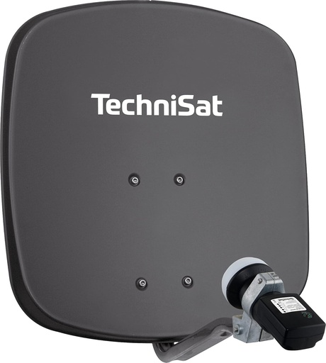 TechniSat DIGIDISH 45 Antenă Satelit pentru 1 Utilizator, Set Complet cu Suport de Perete, Gri