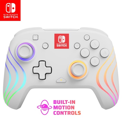 PDP Afterglow Wave Controller Wireless Pro pentru Nintendo Switch/OLED, RGB LED, Alb