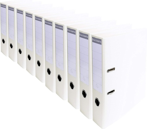 Exacompta Set 10 Bibliorafturi A4 Prem'Touch, Cotor 70mm, Alb