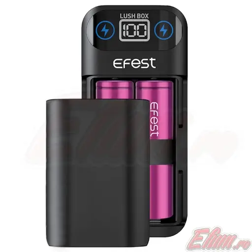 Incarcator Efest Lush Box pentru 2 acumulatori18650, functie powerbank