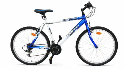 Bicicleta Marlin Cougar albastru-alb 26'x21' Frane pe saboti Roti de 26 inch, 21 de viteze - Shimano 