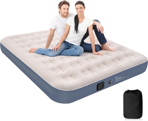 Saltea gonflabilă autogonflabilă pentru 2 persoane, saltea gonflabilă cu pompă integrată, saltea gonflabilă cu umflare rapidă, autogonflabilă, pentru camping, călătorii acasă, 200 x 152 cm