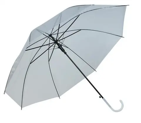 [00006600] Umbrelă albă transparentă, 93/71,5 cm