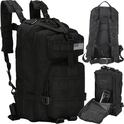 [00008919] Rucsac militar XL negru TRIZAND