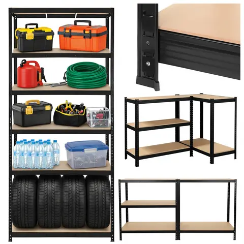 [00027342] Raft de depozitare - negru 220x100x45 Bigstren