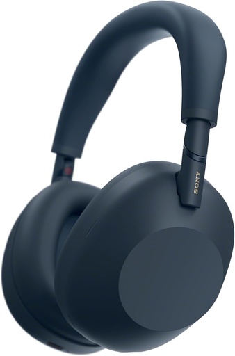 Căști Bluetooth fără fir Sony WH-1000XM6 cu anulare a zgomotului, audio de înaltă rezoluție, design confortabil și pliabil, carcasă de încărcare durabilă, autonomie a bateriei de 30 de ore, compatibile cu iOS și Android - Albastru miezul nopții