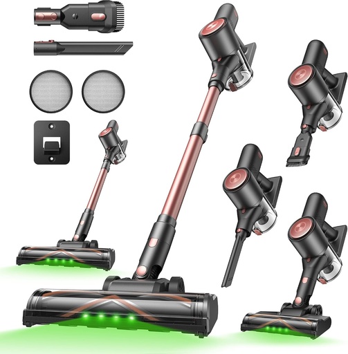 Aspirator cu fir Vexilar C8 70KPa cu 2 niveluri de aspirare, aspirator vertical LED 5 în 1, cablu de 7 m, mătură electrică cu fir ultra-ușoară, puternică pentru covoare/podele/păr de animale