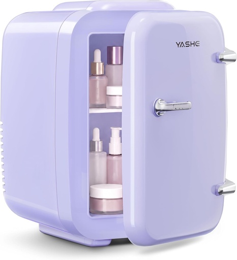 Mini frigider YASHE, frigider mic de 4L pentru îngrijirea pielii, încălzitor termoelectric de băuturi 220V AC/12V DC, birou, cămin, mașină, violet