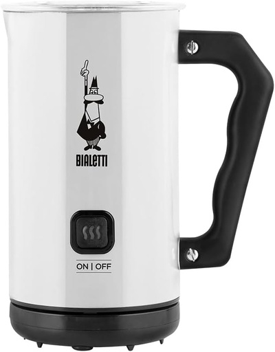 Spumator de lapte electric Bialetti, spumator de cappuccino, capacitate 150 ml cappuccino sau 300 ml lapte fierbinte, alb