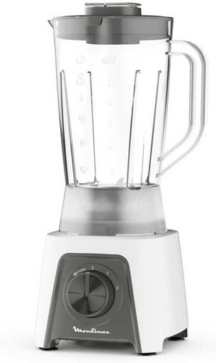 Blender electric Moulinex Blendeo +, 450 W, 1,5 L, Tocător cu 2 viteze, funcție Pulse și Ice Crusher, Blender Smoothie, Etichetă Duraforce și Capac Dozator, Alb, LM2C01