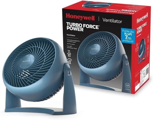 Ventilator Honeywell TurboForce (funcționare silențioasă pentru răcire, înclinare variabilă la 90°, 3 viteze, opțiune de montare pe perete, ventilator de masă) HT900NE4