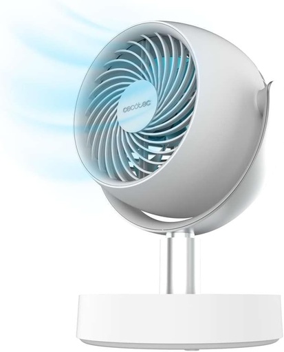 Ventilator de masă portabil Cecotec - EnergySilence 800 Cyclone, motor DC 10W, 6 inch, baterie puternică de 4000mAh, 5 viteze, oscilație automată la 60º