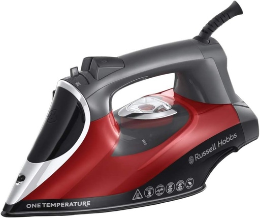 Fier de călcat Russell Hobbs cu o singură temperatură pentru toate tipurile de țesături, anticalcar, autocurățare, jet de abur de 210 g/min, abur continuu de 50 g/min, capacitate de 350 ml, 2600 W, ceramică și turmalină, 25090-56