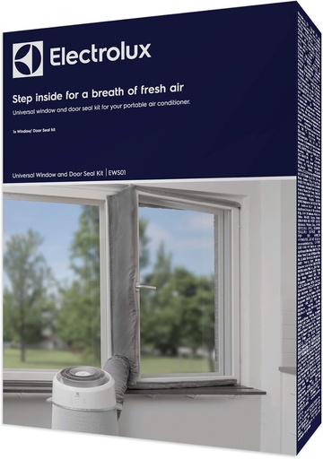 Kit de etanșare pentru ferestre și uși Electrolux EWS01 pentru aparate de aer condiționat portabile, potrivit pentru țevi de ∅150 mm, instalare ușoară cu velcro, etanșează ferestre de până la 140H cm și uși de 220H cm