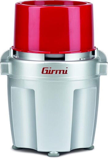 Tocător de alimente Girmi TR20, 600W, capacitate 250cc, lame din titan, potrivit pentru mașina de spălat vase, dispozitiv de siguranță, gri/roșu
