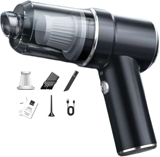 XEUXKER Aspirator portabil fără fir puternic, aspirator portabil 3 în 1, aspirator wireless care aspiră cu ușurință praf, particule, păr etc.