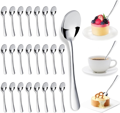 Staranry 24 lingurițe de cafea, lingurițe de desert de 17,5 cm