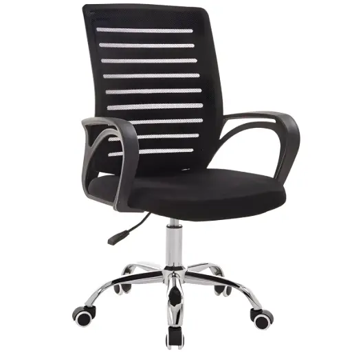 Scaun de birou, pivotant, scaun de birou ventilat din plasă, negru, 150 kg