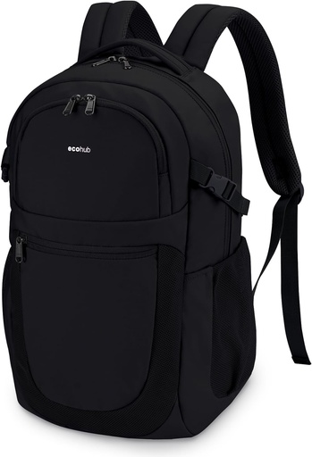 Rucsac pentru laptop ECOHUB pentru femei, negru, 28L