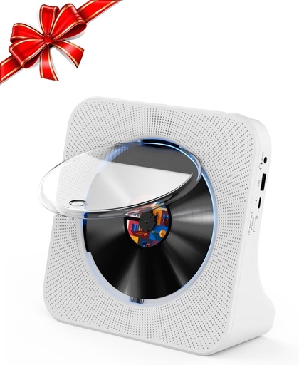 Gueray CD Player Bluetooth Desktop CD Playere pentru acasă cu temporizator Difuzoare HiFi încorporate cu ecran LCD Home Audio Boombox Radio FM USB Type-C Player muzical MP3