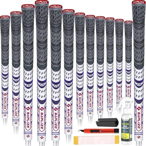 Mânere de golf SAPLIZE, 13 piese, cu kit complet de conversie, gamă medie, mânere hibride pentru crose de golf, albe
