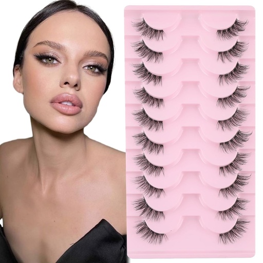Gene false Sixstarhair cu bandă transparentă tip ochi de pisică, 10 perechi