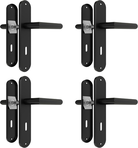 Set mânere interioare AwmnSrman, format din 4 piese, negre, 72 mm DIN BB