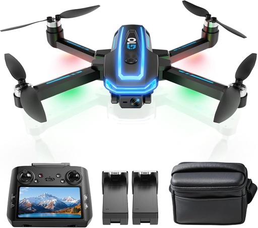 Drona GPS G10 cu cameră 4K EIS (telecomandă pe ecran), dronă pliabilă 5G cu motor fără perii, revenire automată GPS, 2 baterii pentru 45 de minute de zbor, sub 249g, clasa C0