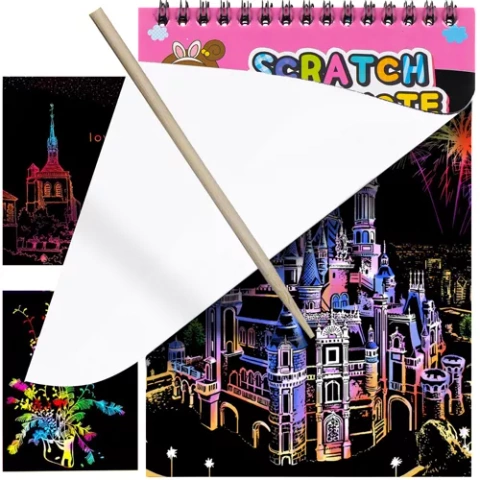 Set de cărți razuibile + stylus din lemn 22449