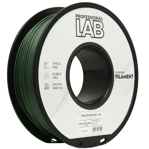 Filament imprimanta 3D PLA Carbon Fiber Green - Prof. Lab 1.75mm 1KG