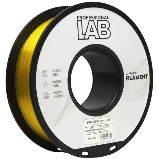 Filament imprimanta 3D PETG Transparent Yellow  - Prof. Lab 1.75mm 1KG