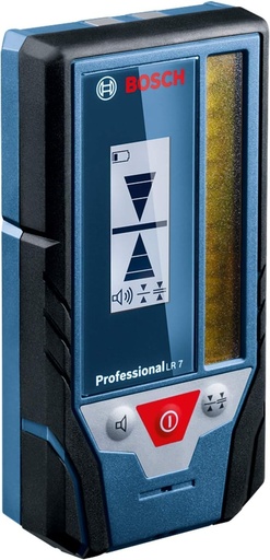 Receptor laser Bosch Professional LR 7 (fascicul roșu și verde, 2 baterii AAA de 1,5 V, rază de acțiune: 5-50 m, geantă de protecție)