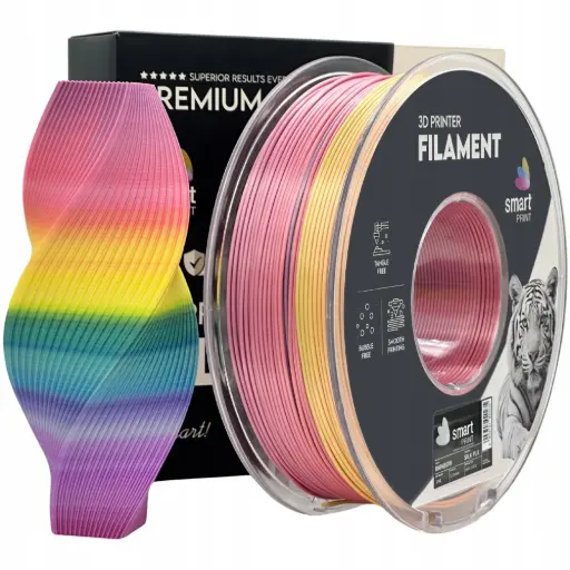 Filament imprimanta 3D Silk PLA Rainbow - Smart Print 1.75mm 1KG