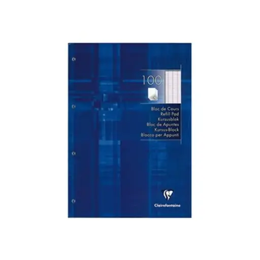 Clairefontaine - Caiet A4 - 200 pagini (100 coli) - linie lată (Seyes) - perforat