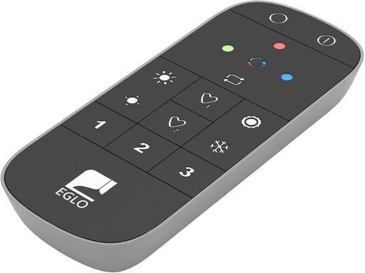 Telecomanda EGLO Connect.z Smart Home Remote Control 2.0, ZigBee, accesoriu pentru becuri EGLO Connect.z din plastic de culoare neagra si gri, care functioneaza cu baterie 