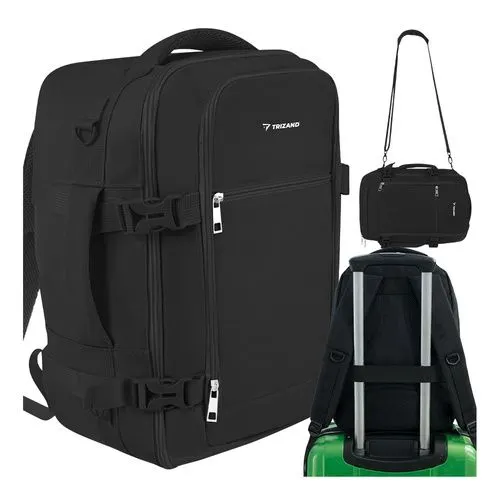 [00027657] Rucsac de drumeție negru 40x25x20 cm Trizand