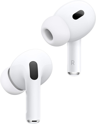 Casti intraauriculare fara fir Apple AirPods Pro 2, casti Bluetooth, anulare activa a zgomotului, functie de asistenta auditiva, mod de transparenta, sunet 3D personalizat, sunet Hi-Fi, cip H2, incarcare USB-C