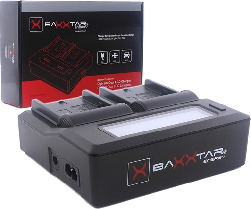 Baxxtar PRO - Incarcator baterie NP-F LCD Dual - NP-F550 NP-F570 NP-F750 NP-F970 NP-FM500H etc.