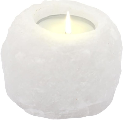 Himalaya Salt Dreams - Suport pentru canapea de cristal de sare ROCK, Greutate: Aprox. 400 g, linie alba din Punjab / Pakistan, alb, aprox. 8 x 8 x 6 cm, 400 g