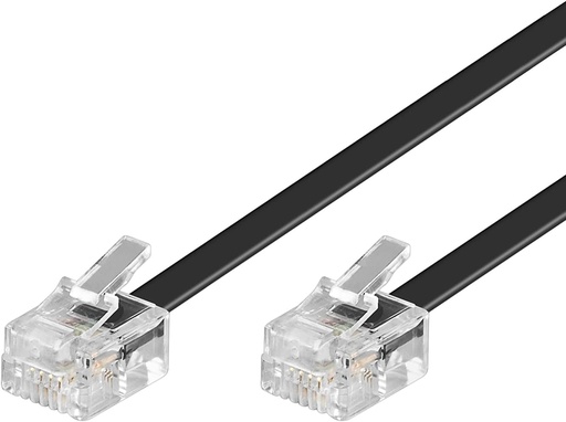 Goobay 50319 - Cablu modular (2x conector RJ11, 4 pini, atribuit, 10 m), negru