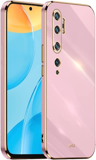 EASSGU [Husa cu cadru galvanizat pentru Xiaomi MI Note 10 / Xiaomi MI Note 10 Pro (6,47 inchi) Husa de protectie din silicon TPU - violet